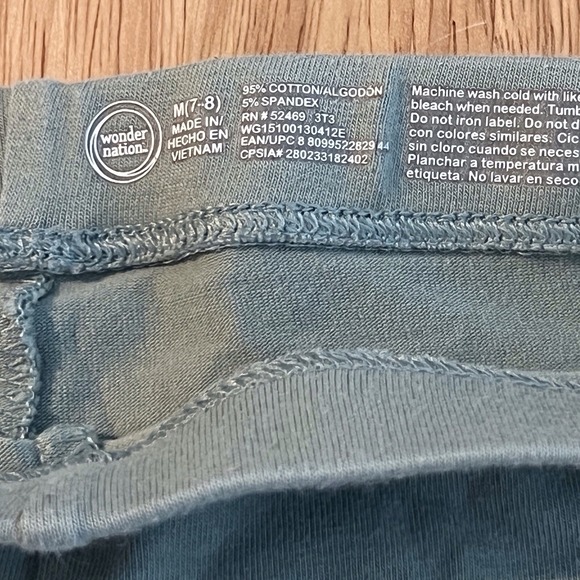 Wonder‎ Nation Light Teal Bike Shorts, Girl's Size Medium, 7-8 - Picture 2 of 3